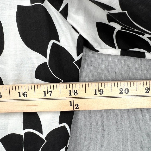 THAKOON ADDITION Tunic Womens 0 White Black Cotton Silk Voile 3/4 sleeve - Picture 11 of 15